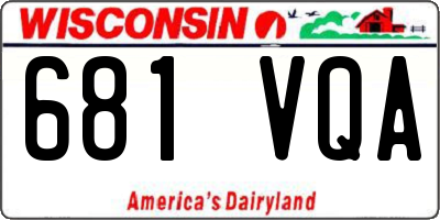 WI license plate 681VQA
