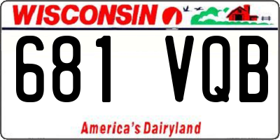 WI license plate 681VQB