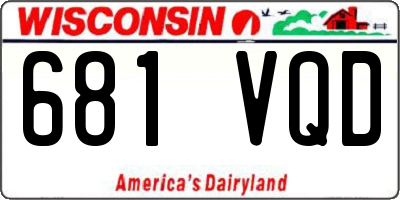 WI license plate 681VQD