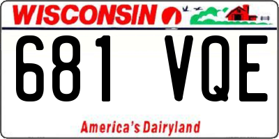 WI license plate 681VQE