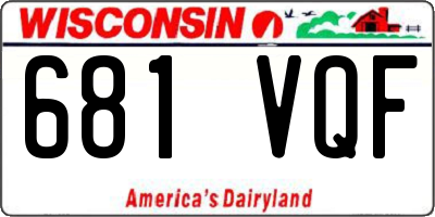 WI license plate 681VQF