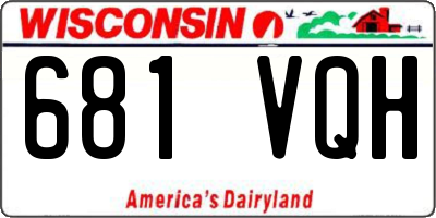 WI license plate 681VQH