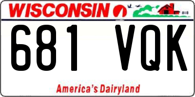 WI license plate 681VQK