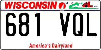 WI license plate 681VQL