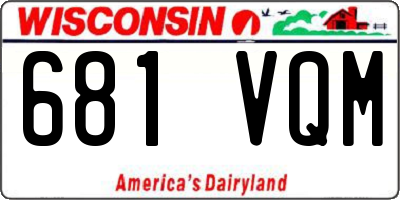 WI license plate 681VQM
