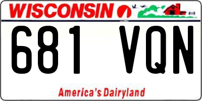 WI license plate 681VQN