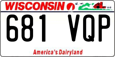 WI license plate 681VQP