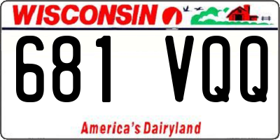 WI license plate 681VQQ