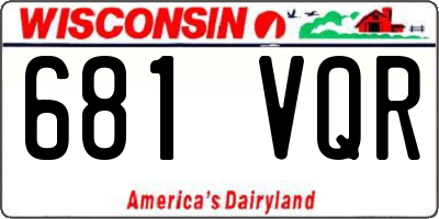 WI license plate 681VQR