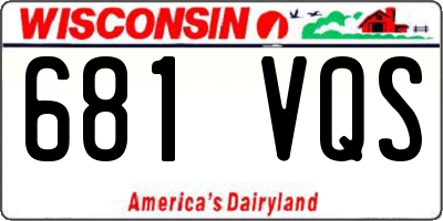 WI license plate 681VQS