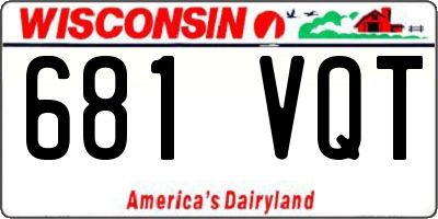WI license plate 681VQT