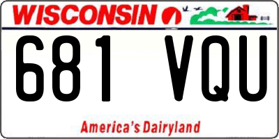 WI license plate 681VQU