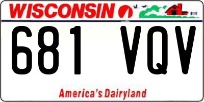 WI license plate 681VQV