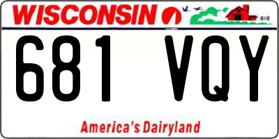 WI license plate 681VQY