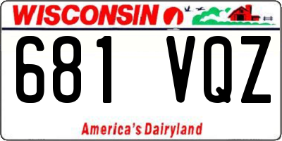 WI license plate 681VQZ