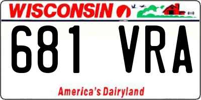 WI license plate 681VRA