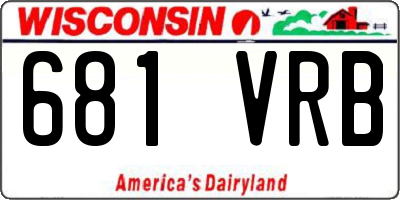 WI license plate 681VRB