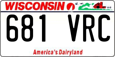 WI license plate 681VRC