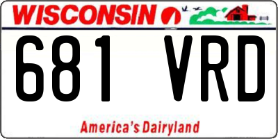 WI license plate 681VRD