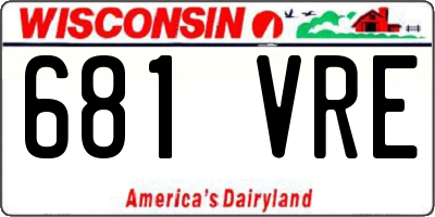WI license plate 681VRE