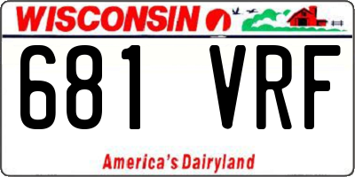 WI license plate 681VRF