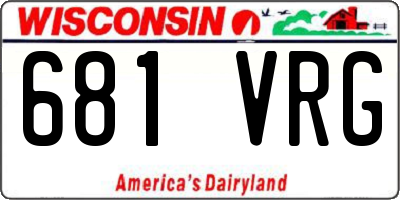 WI license plate 681VRG