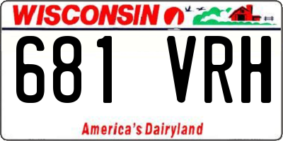 WI license plate 681VRH