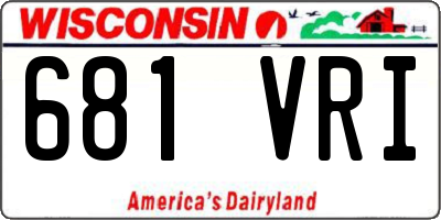 WI license plate 681VRI