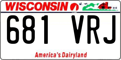 WI license plate 681VRJ