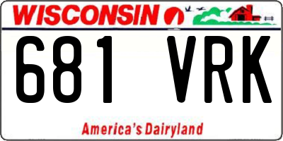 WI license plate 681VRK