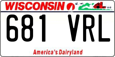 WI license plate 681VRL