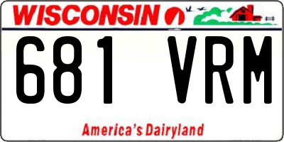 WI license plate 681VRM