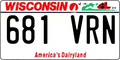 WI license plate 681VRN