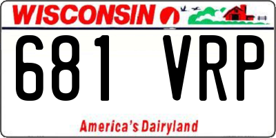 WI license plate 681VRP