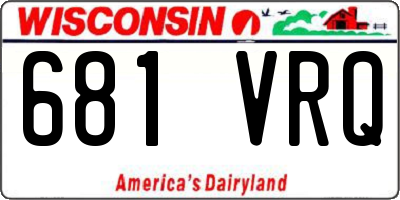 WI license plate 681VRQ