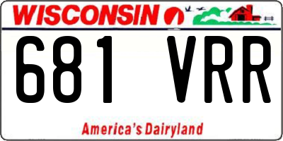 WI license plate 681VRR
