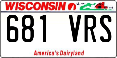 WI license plate 681VRS