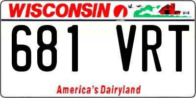 WI license plate 681VRT