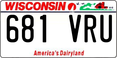 WI license plate 681VRU