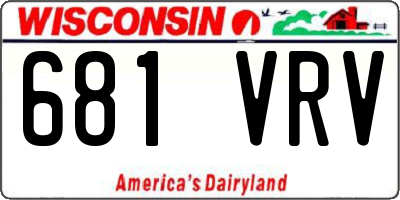 WI license plate 681VRV
