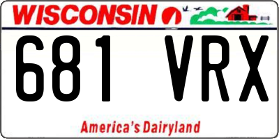 WI license plate 681VRX