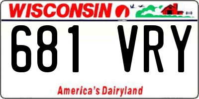 WI license plate 681VRY