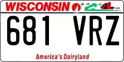 WI license plate 681VRZ
