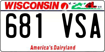WI license plate 681VSA