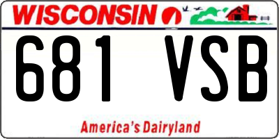 WI license plate 681VSB