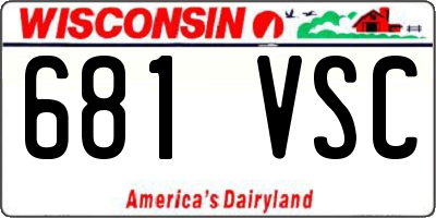 WI license plate 681VSC