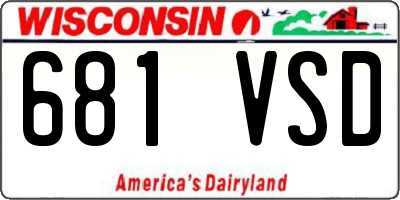 WI license plate 681VSD