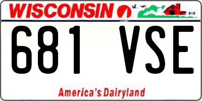 WI license plate 681VSE