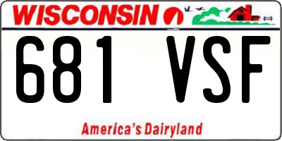 WI license plate 681VSF
