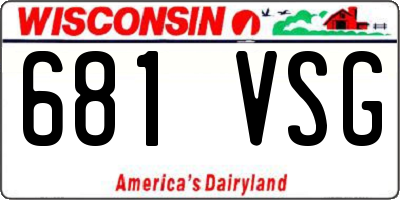 WI license plate 681VSG